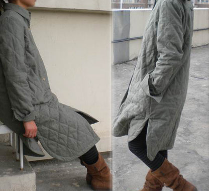 edoa Linen Hand Quilted Coat
