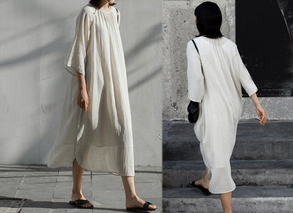 edoa Loose Fitting Crinkled Dress