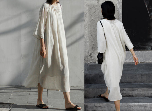 edoa Loose Fitting Crinkled Dress