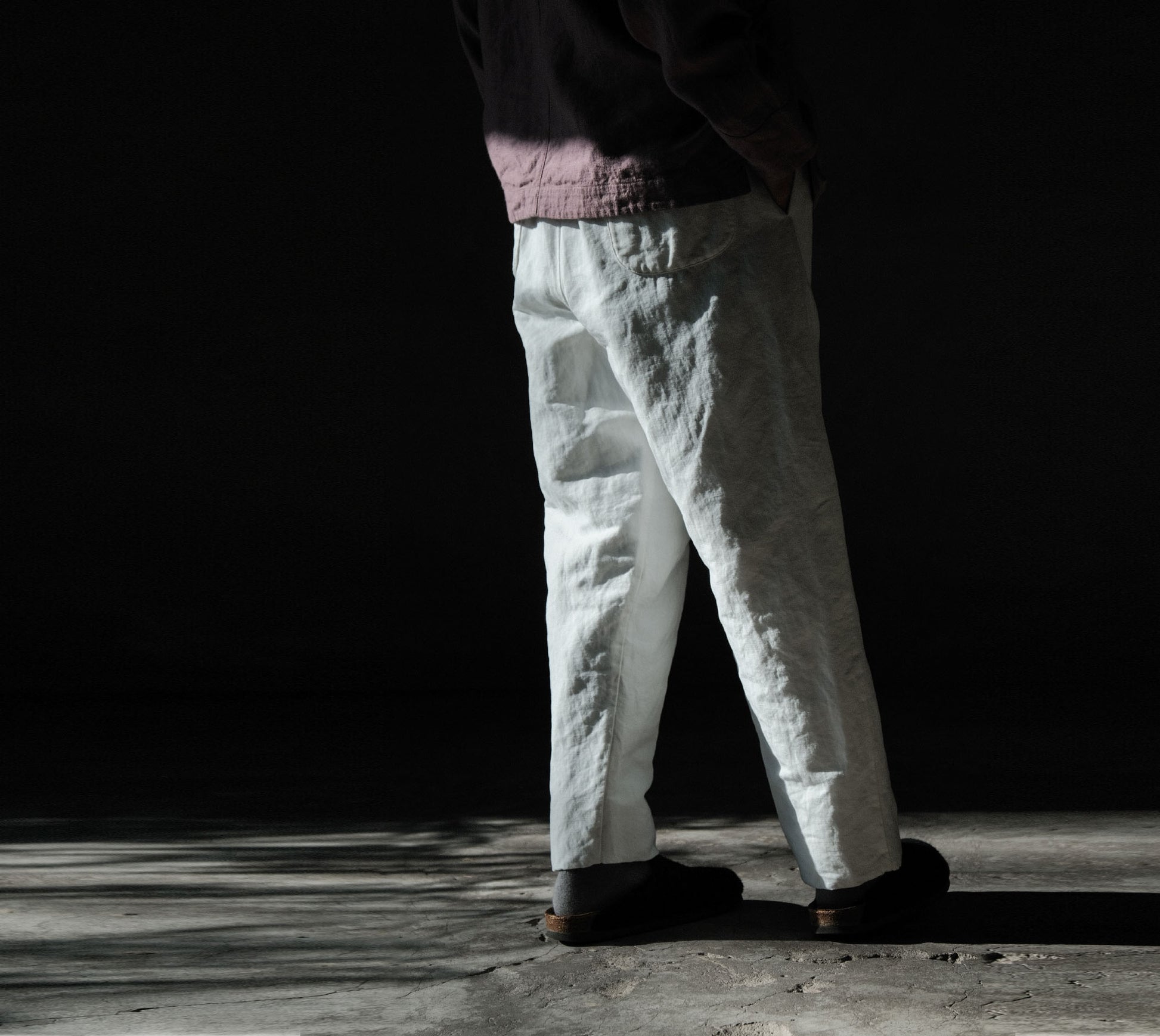 edoa White Hemp Padded Pants