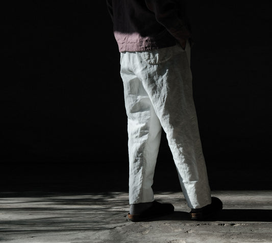 edoa White Hemp Padded Pants