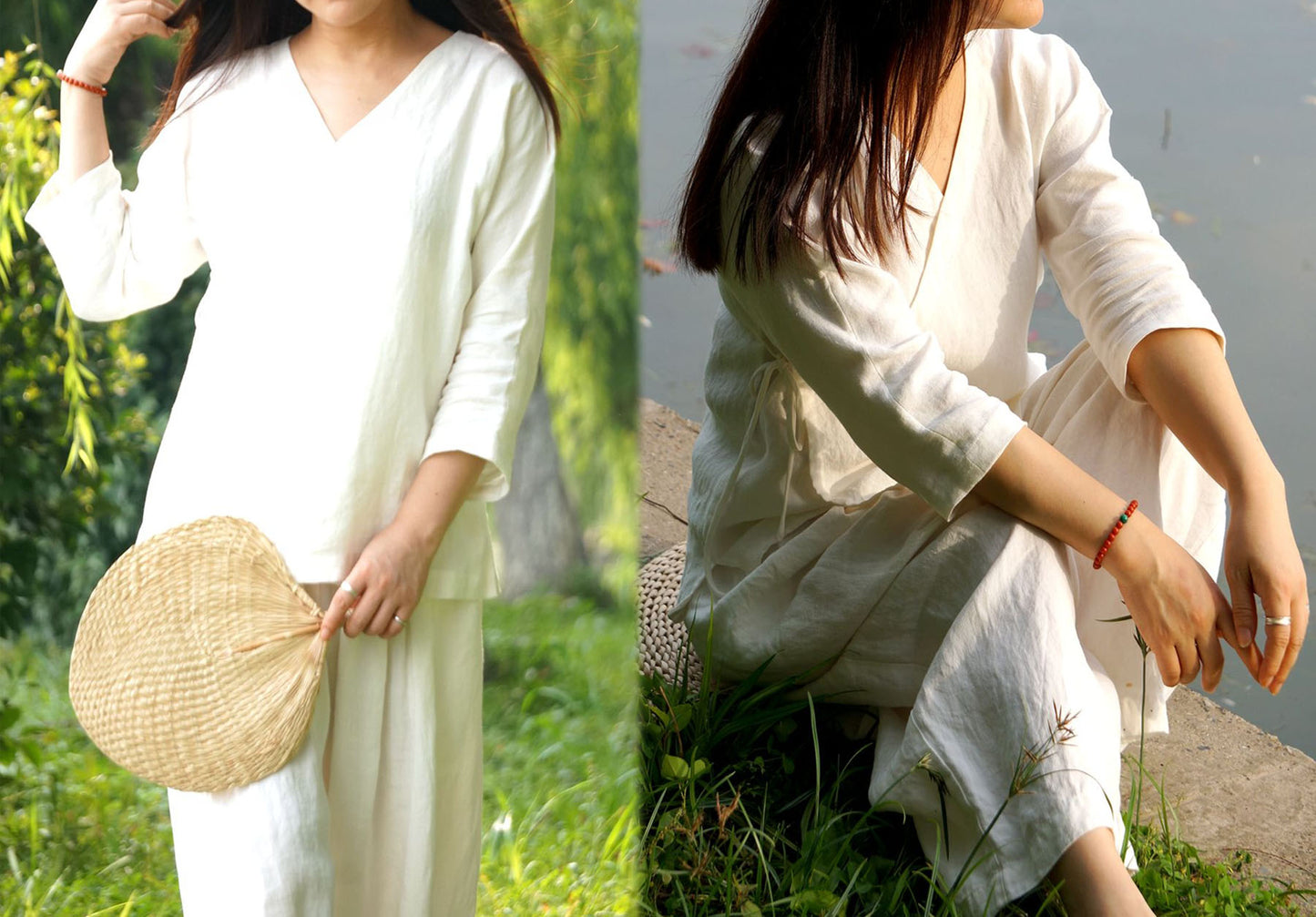 edoa Washed Linen Hanfu Top