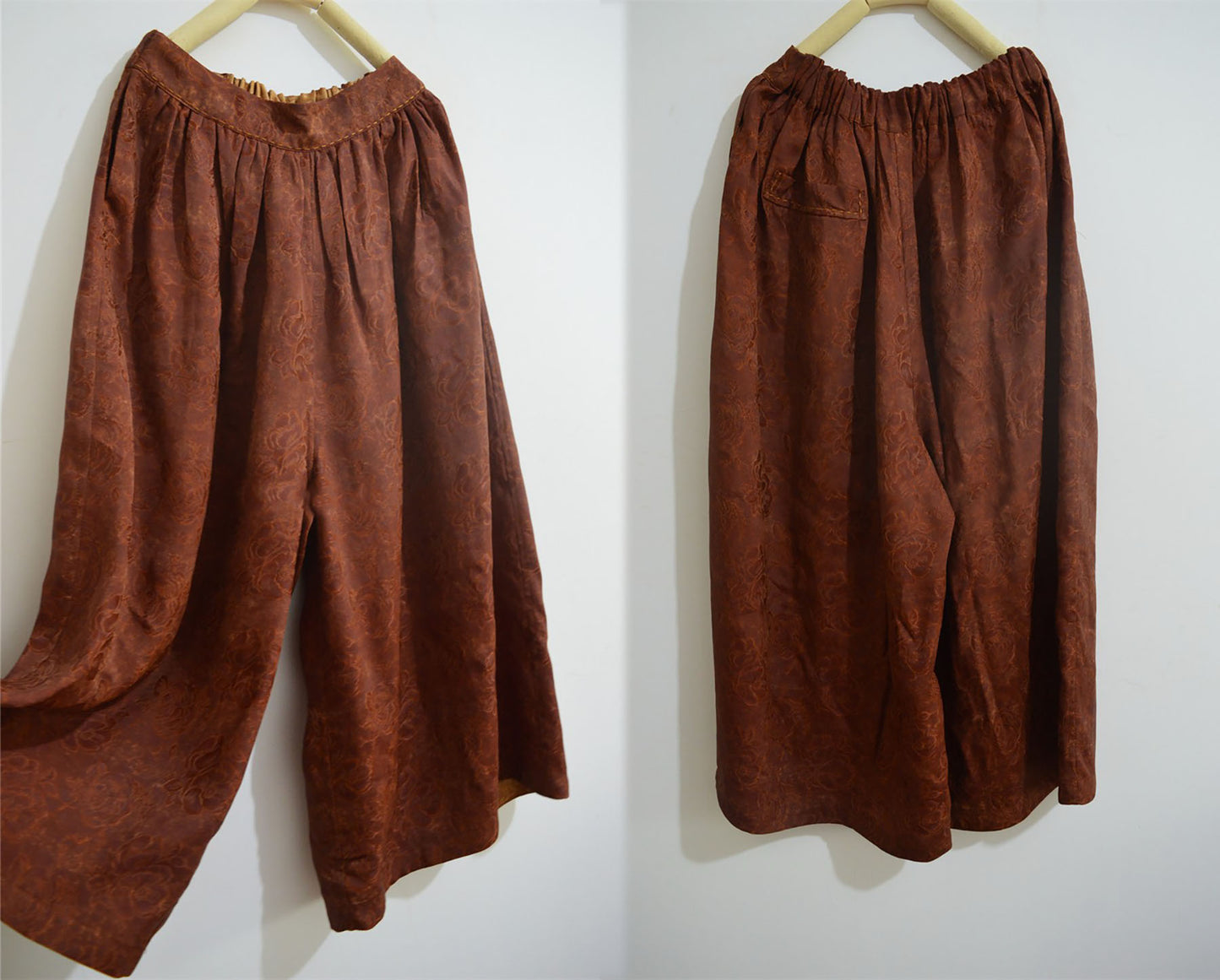 Mud Silk Jacquard Wide Leg Pants pa0127 X134