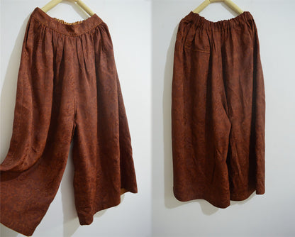 Mud Silk Jacquard Wide Leg Pants pa0127 X134