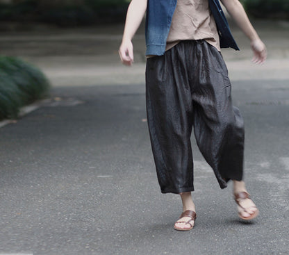 edoa Cracked Mud Silk Tapered Pants