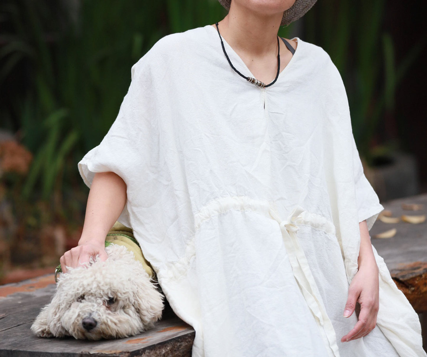 edoa Oversized Linen Bohemian Dress