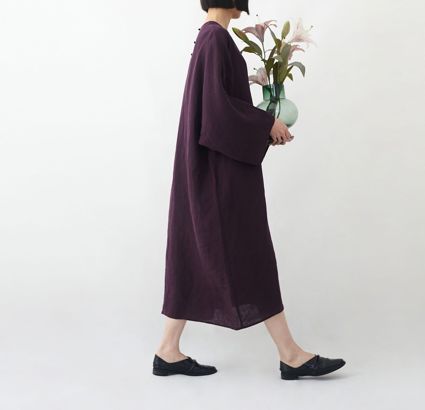 edoa Minimalist Oversized Linen Tunic Dress 