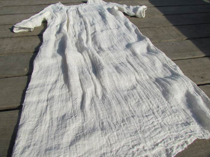 edoa Hand Embroidered Double layers Raw Edged Dress