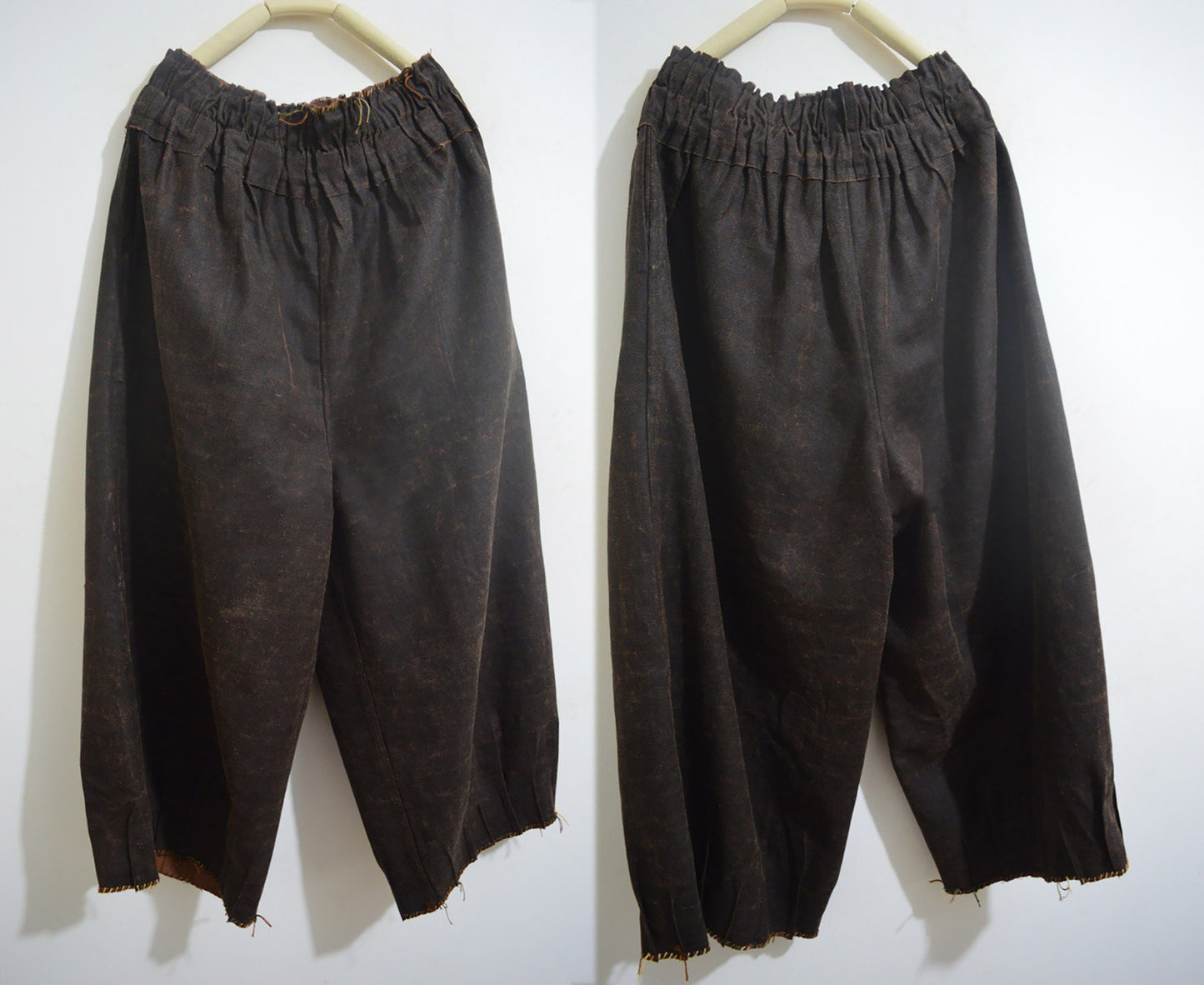 edoa Mud Tussah Silk Pleated Hem Pants 