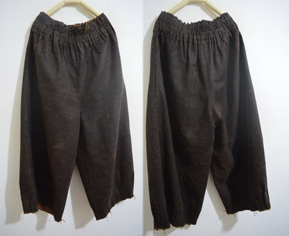 edoa Mud Tussah Silk Pleated Hem Pants 