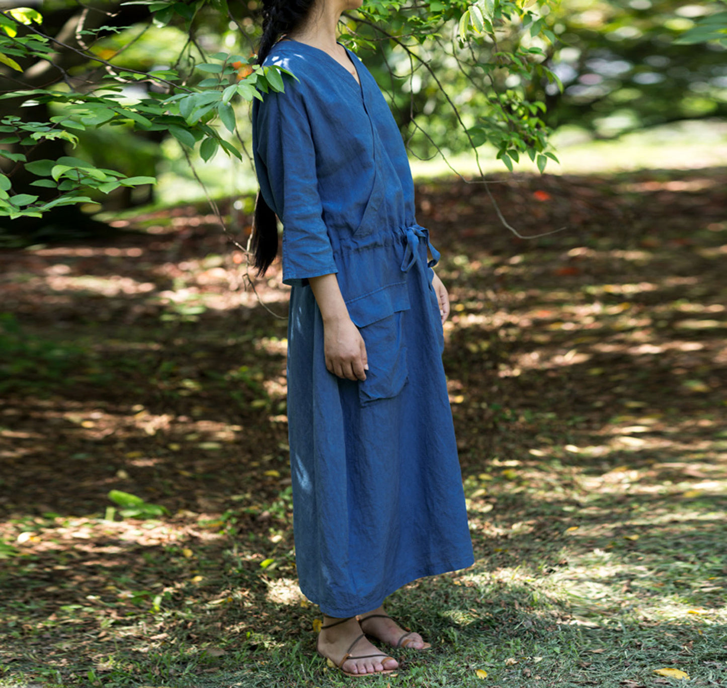 edoa Plant Dyed Indigo Blue Dress