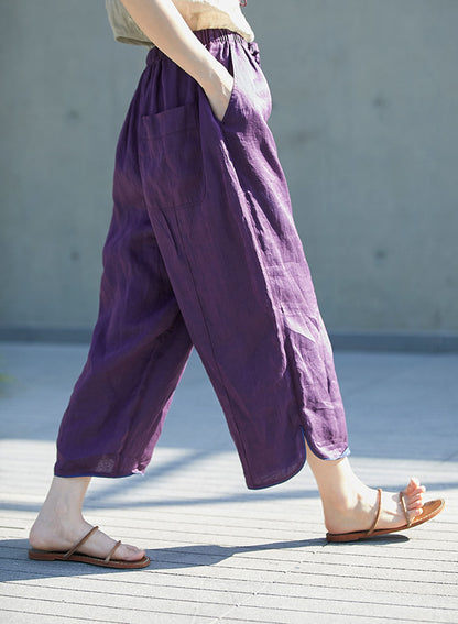 edoa High Counted Ramie Crop Pants
