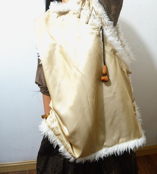 edoa Heavy Weight Silk Satin Modified Chinese Vest