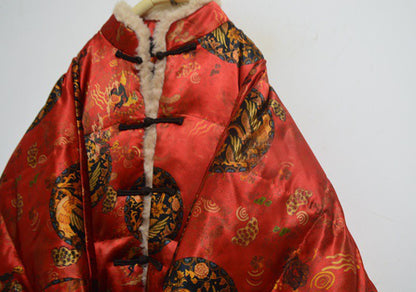 edoa Mulberry Silk Goose Down Chinese Coat