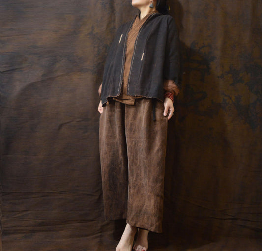 edoa Reversible Mud Silk Cardigan