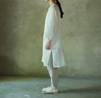edoa Minimalist Super Thin Ramie Linen Top