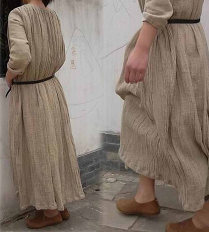 edoa Textured Linen Maxi Dress
