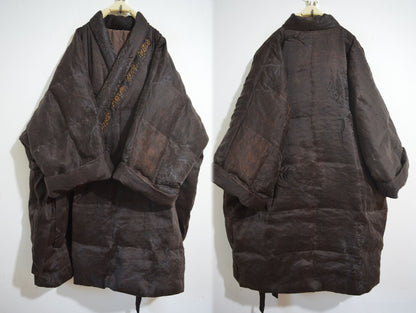 Mud Silk Linen Jacquard Goose Down Hanfu Coat co0185 X015