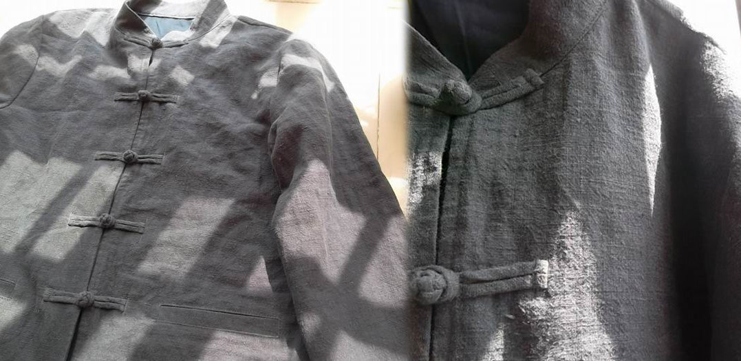 edoa  Long Sleeve Stand Collar Jacket with Chinese Frog Buttons