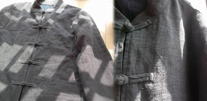 edoa  Long Sleeve Stand Collar Jacket with Chinese Frog Buttons