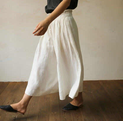 edoa Washed Linen Wide Leg Pants