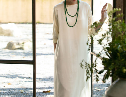 edoa Silk Charmeuse High Slit Tunic