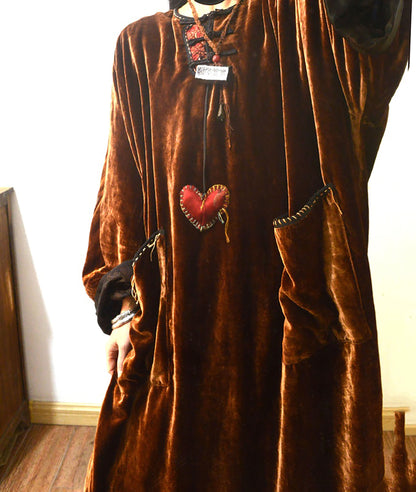 edoa Dioscrea Dyed Silk Velvet Winter Gown