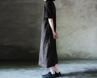 edoa Mud Tussah Silk jacquard Cheongsam Dress