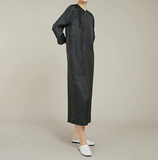 edoa Plant Dyed Silk Modified Qipao Dress
