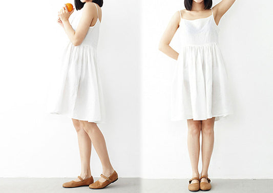 edoa Bubble Washed Ramie Cami Dress