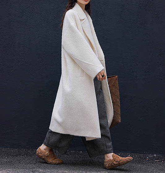 EDOA Double-breasted Alpaca Cocoon Coat