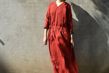 edoa Reversible Mud Silk Crepe Wrap Dress