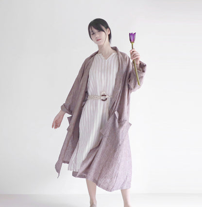 edoa oversized shawl collar linen coat