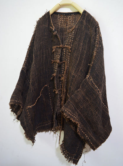 Loose Fitting Plant Dyed Hand Woven Linen Cardigan Jacket ja0051 A673