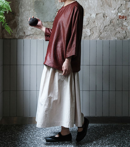 edoa Mud Silk 3/4 Sleeve Chinese Shirt