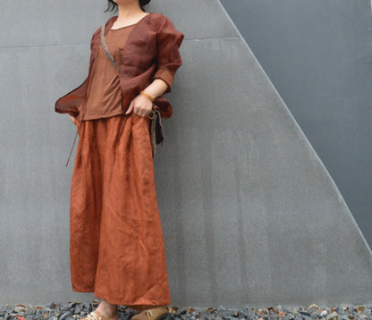 edoa Reversible Plant Dyed Silk Jacquard Wide Leg Pants 