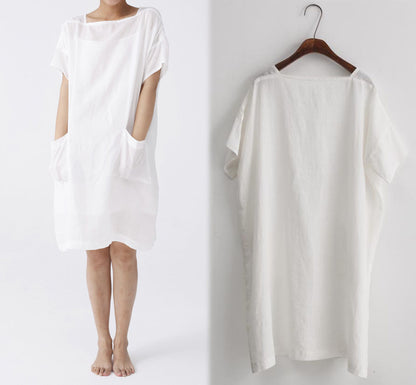 edoa Oversized Ramie Smock Top Tunic