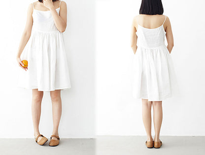 edoa Bubble Washed Ramie Cami Dress