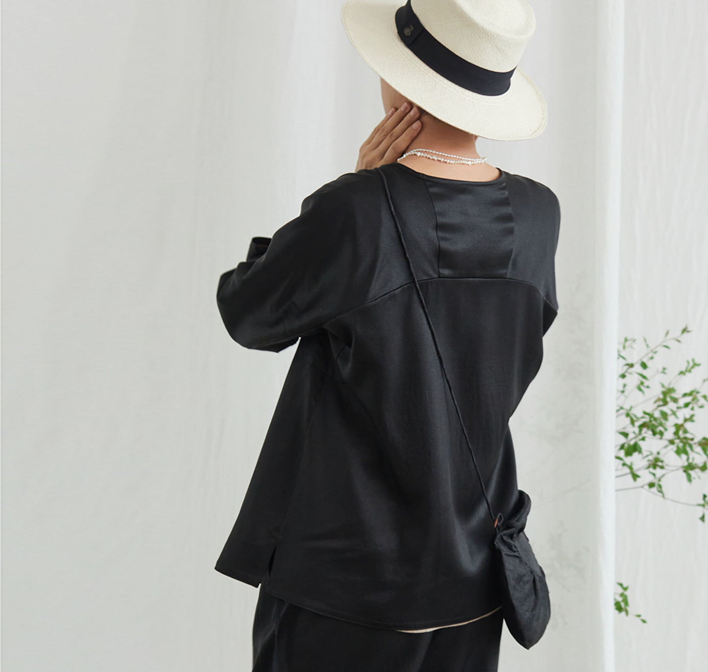 edoa Mud Silk Satin Jacket