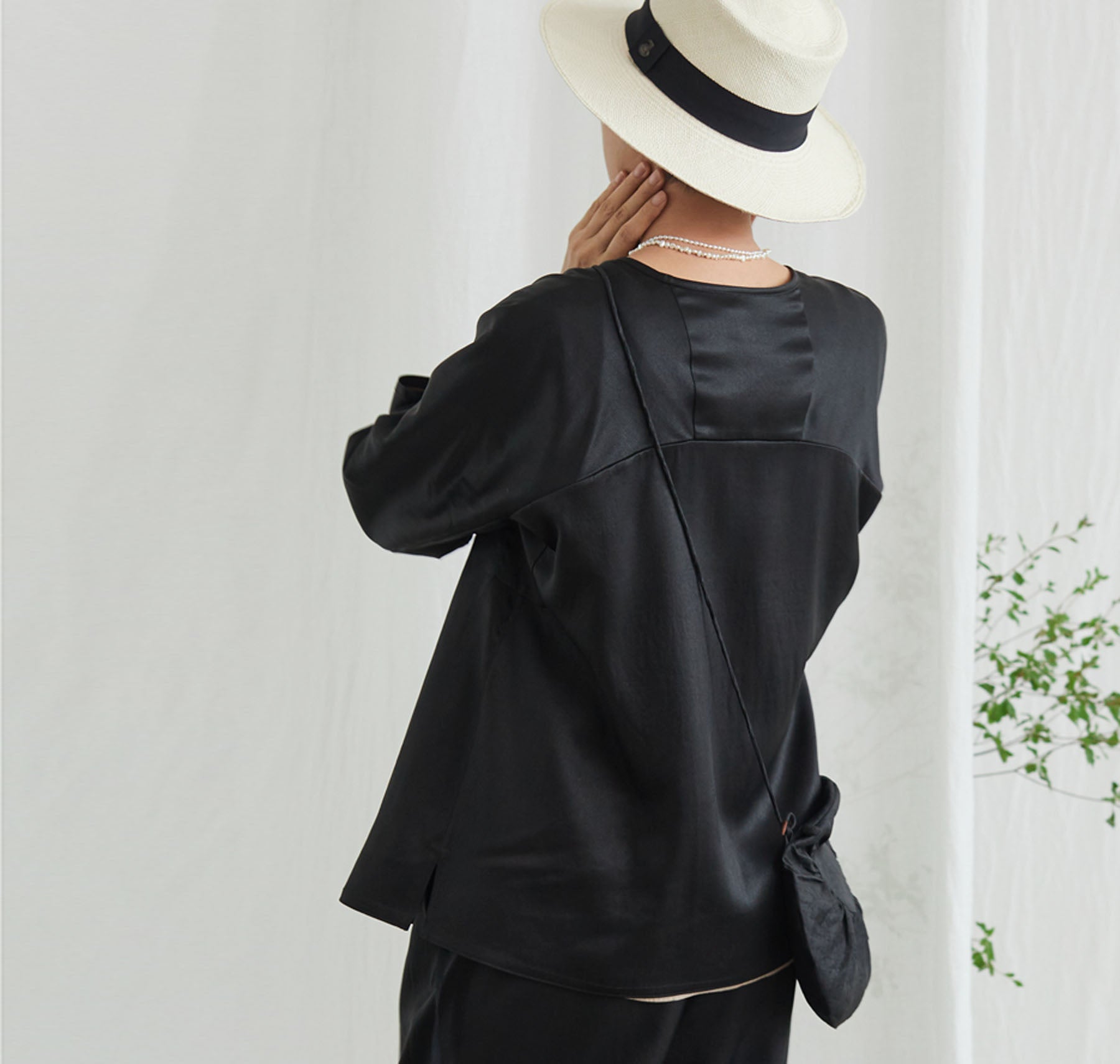 edoa Mud Silk Satin Jacket