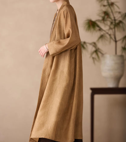 edoa Distressed Plant Dye Silk Charmeuse Coat