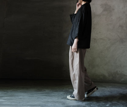 edoa Cracked Mud Silk 3/4 Sleeve Chinese Tee