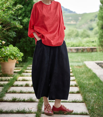 edoa Red Dupioni Silk Shirt 