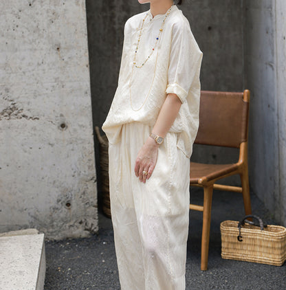 edoa Tussah Silk Qipao Top