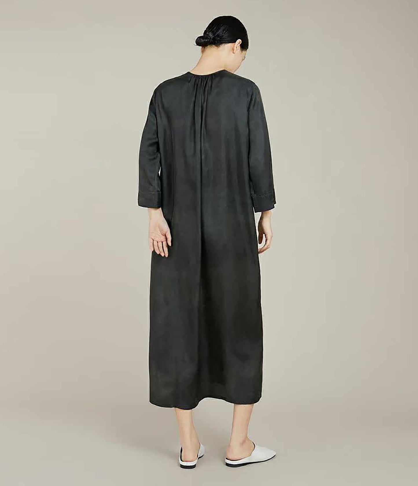 edoa Plant Dyed Silk Modified Qipao Dress