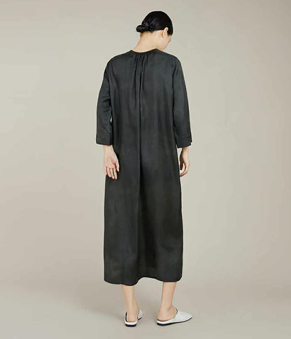 edoa Plant Dyed Silk Modified Qipao Dress