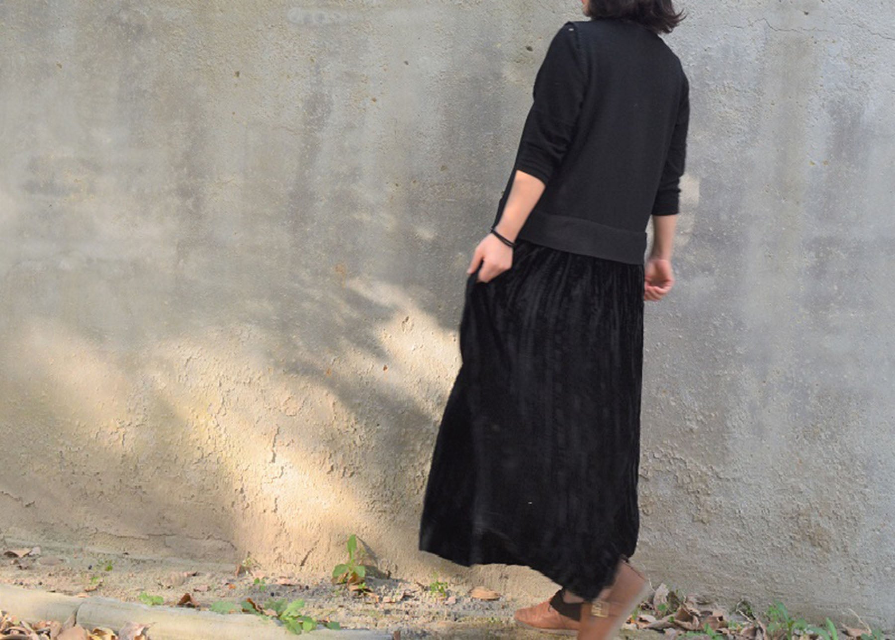 edoa Black Wool And Silk Tank Dress