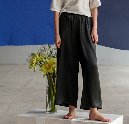 edoa Mud Silk Wide Leg Pants