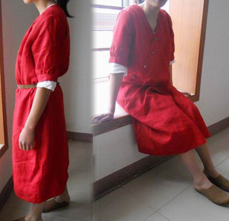 edoa Kimono Style Linen Blouse