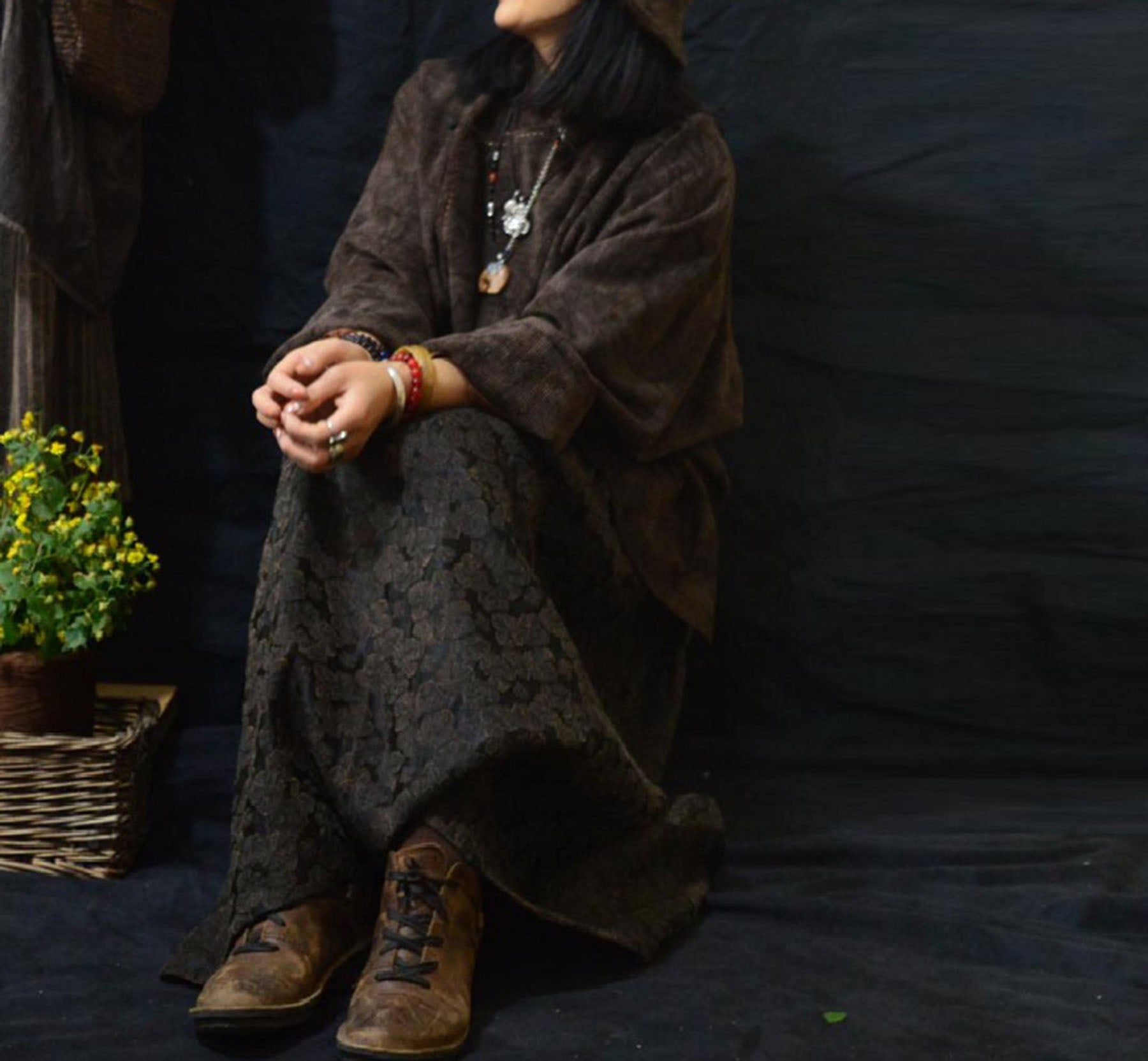 edoa Mud Tussah Silk Corduroy Jacket 
